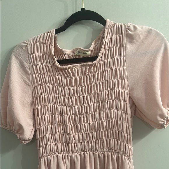 Beeson River Blush Pink Short Sleeve Smocked Maxi Dress Size M - Picture 4 of 7